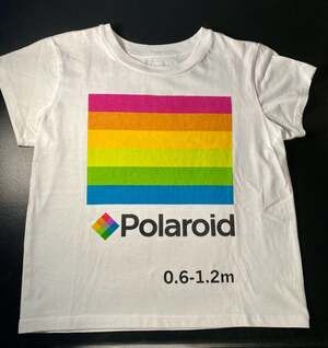 Polaroid Vintage Rainbow Logo White Graphic Tee Size XS